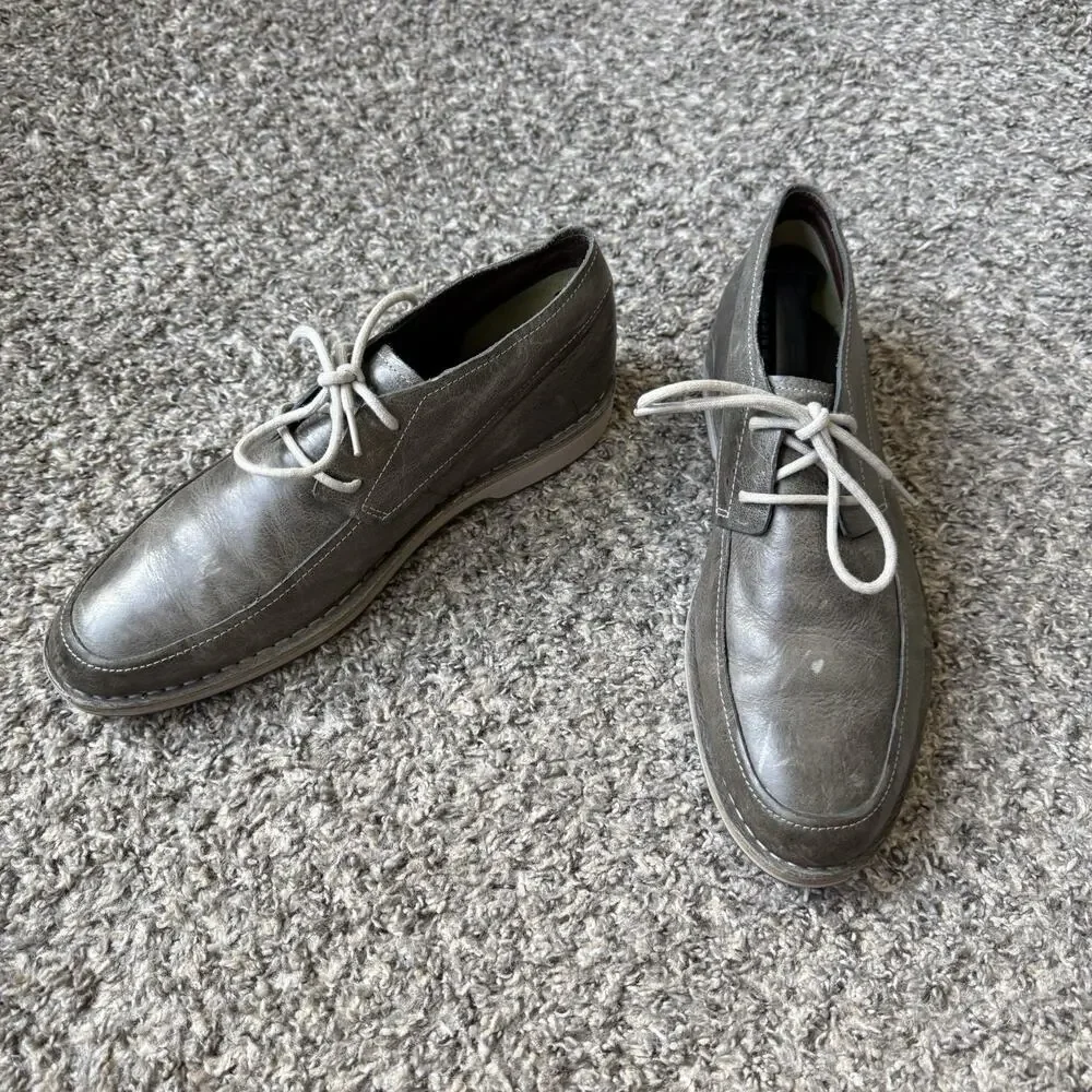 BCole Haan Oswego 2 Eye II Leather Plain Toe Oxfords Shoe 11 M Gray